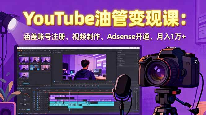 （15987期）2025YouTube油管变现课：涵盖账号注册、视频制作、Adsense开通，月入1万+-千帆网赚