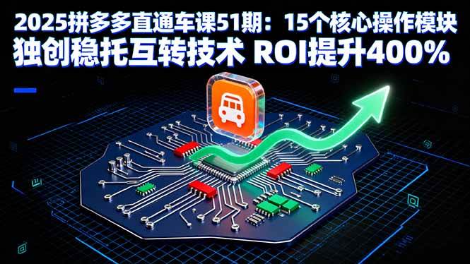 （16020期）2025拼多多直通车课51期：15个核心操作模块 独创稳托互转技术 ROI提升400%-千帆网赚
