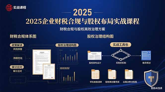 （15802期）2025企业财税合规与股权布局的实战课程：财税合规与股权高效治理方案-千帆网赚