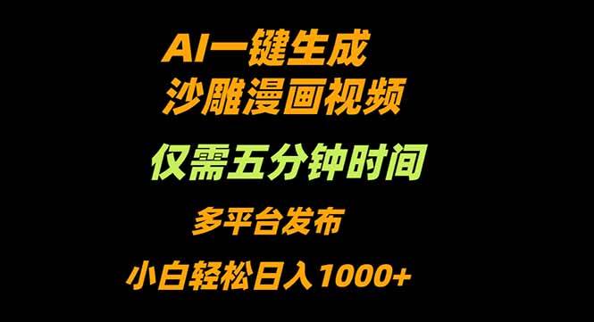 （16320期）AI一键生成沙雕动漫视频，只需5分钟，小白轻松日入1000+-千帆网赚