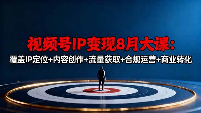 （16361期）视频号IP变现8月大课，覆盖IP定位+内容创作+流量获取+合规运营+商业转化-千帆网赚