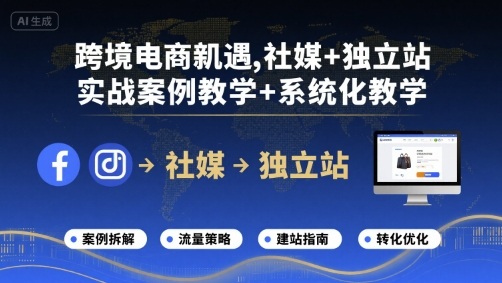 跨境电商新机遇，社媒+独立站，实战案例教学+系统化教学-千帆网赚