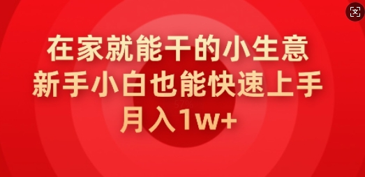 在家就能干的小生意，新手小白也能快速上手，月入1w-千帆网赚