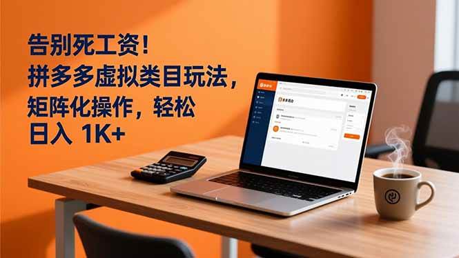 （16943期）告别死工资！拼多多虚拟类目玩法，矩阵化操作，轻松日入 1K+-千帆网赚