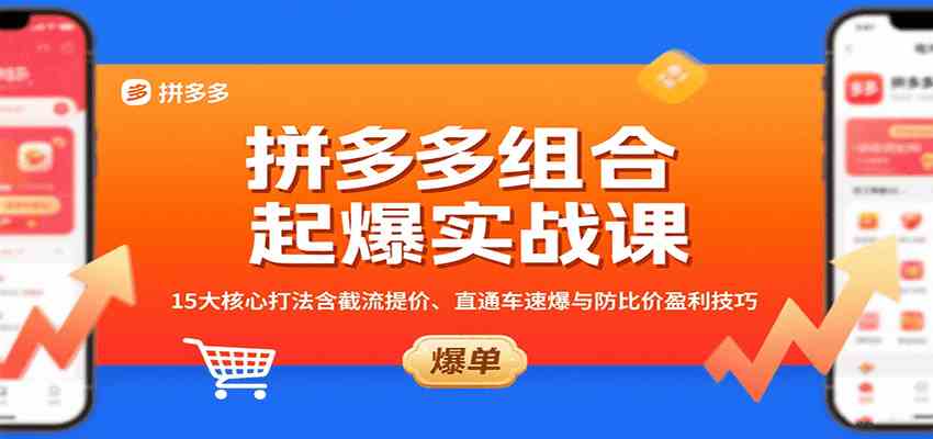 拼多多组合起爆实战课：15大核心打法含截流提价、直通车速爆与防比价盈利技巧-千帆网赚