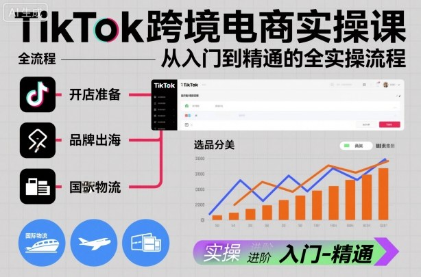 TikTok跨境电商实操课，从入门到精通的全实操流程-千帆网赚