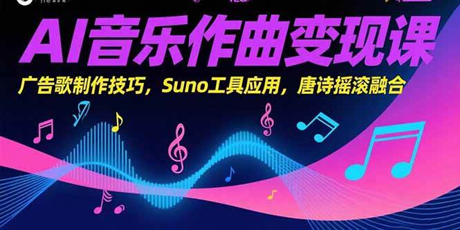 （15370期）AI音乐作曲变现课，广告歌制作技巧，Suno工具应用，唐诗摇滚融合-千帆网赚