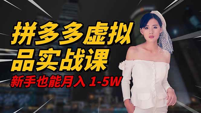 （16492期）2025 拼多多虚拟品系统实战课，轻资产项目，可矩阵开工作室，新手也能…-千帆网赚