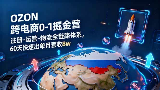 （16277期）OZON跨境电商0-1掘金营：注册-运营-物流全链路体系，60天快速出单月营收8w-千帆网赚