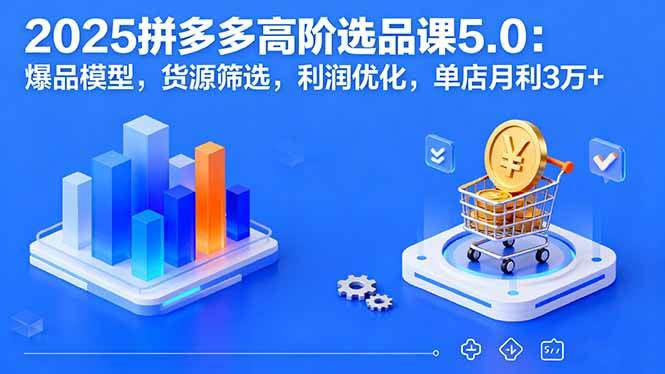 （16019期）2025拼多多高阶选品课5.0：爆品模型，货源筛选，利润优化，单店月利3万+-千帆网赚