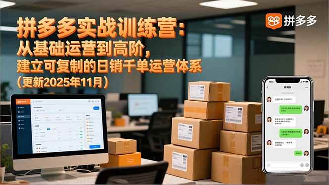 （16700期）拼多多实战训练营：从基础运营到高阶，建立可复制的日销千单运营体系（更新11月）-千帆网赚