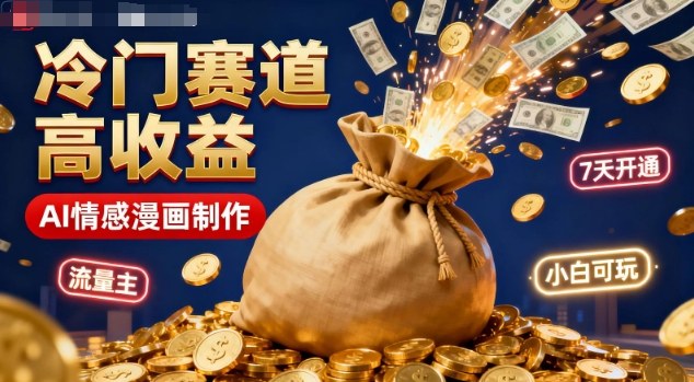 公众号冷门赛道，用AI做情感漫画，7天开通流量主，操作简单，小白可玩-千帆网赚