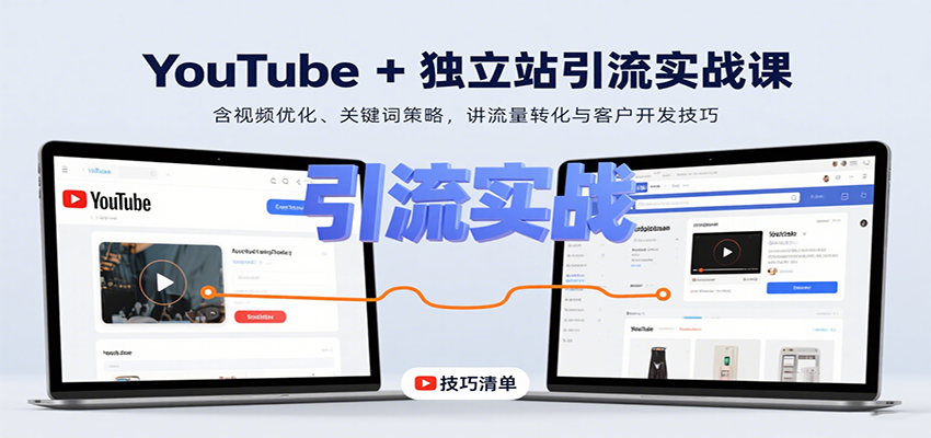 YouTube+独立站引流实战课：含视频优化、关键词策略，讲流量转化与客户开发技巧-千帆网赚