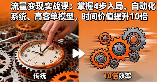 （16197期）流量变现实战课：掌握4步入局、自动化系统、高客单模型，时间价值提升10倍-千帆网赚