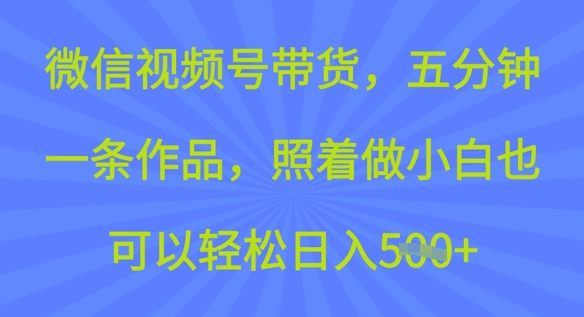 微信视频号带货，五分钟一条作品，照着做小白也可以轻松日入5张-千帆网赚