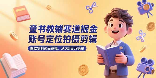 （15326期）童书教辅赛道掘金，账号定位拍摄剪辑，爆款复制选品逻辑，从0到百万销量-千帆网赚