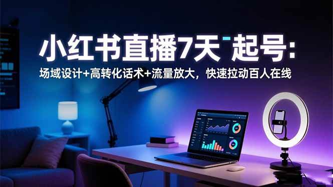 （16537期）小红书直播7天起号：场域设计+高转化话术+流量放大，快速拉动百人在线-千帆网赚