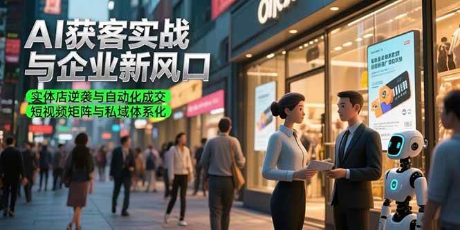 （15348期）AI获客实战与企业新风口，实体店逆袭与自动化成交 短视频矩阵与私域体系化-千帆网赚