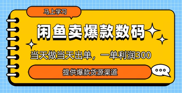 闲鱼卖爆款货源，当天做当天出单，一单利润3张-千帆网赚
