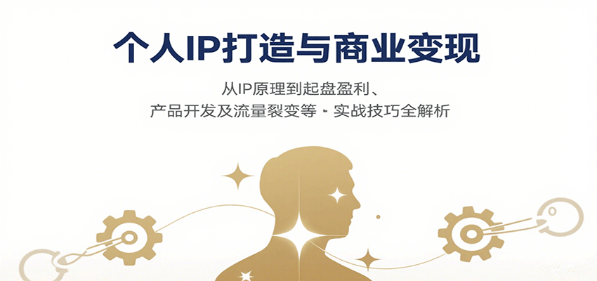 个人IP打造与商业变现，从IP原理到起盘盈利、产品开发及流量裂变等实战技巧全解析-千帆网赚