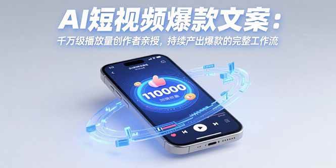 （15569期）AI短视频爆款文案：千万级播放量创作者亲授，持续产出爆款的完整工作流-千帆网赚