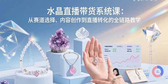 （15721期）水晶直播带货系统课：从赛道选择、内容创作到直播转化的全链路教学-千帆网赚