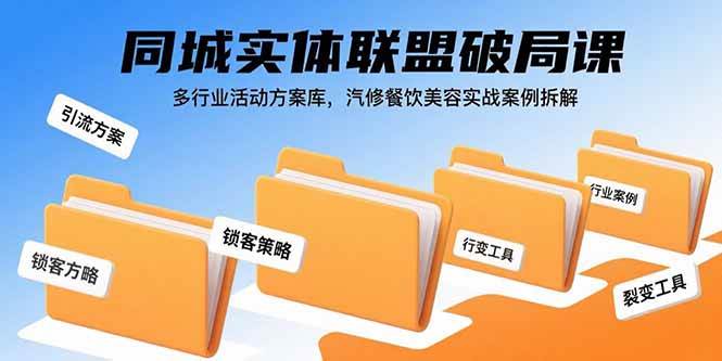 （15833期）同城实体联盟破局课，多行业活动方案库，汽修餐饮美容实战案例拆解-千帆网赚