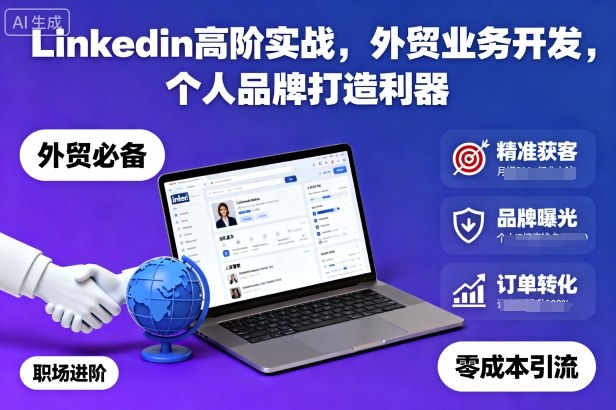 Linkedin高阶实战，外贸业务开发，个人品牌打造利器-千帆网赚