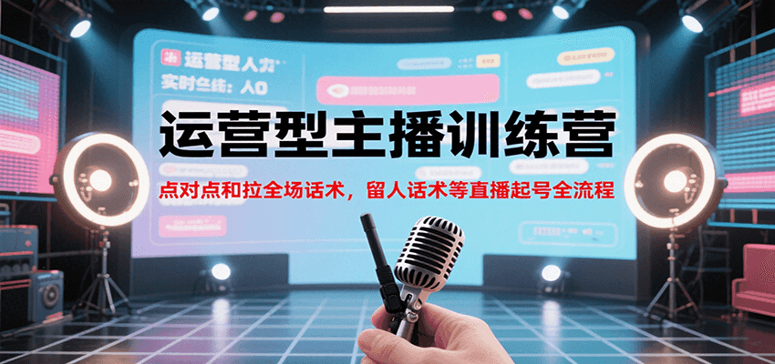 运营型主播训练营，点对点和拉全场话术，留人话术等直播起号全流程（更新7月）-千帆网赚