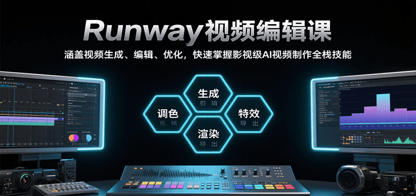 Runway视频编辑课，涵盖视频生成、编辑、优化，快速掌握影视级AI视频制作全栈技能-千帆网赚