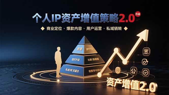 （15653期）个人IP资产增值策略2.0 拆解商业定位/爆款内容/用户运营/私域销转四大模块-千帆网赚