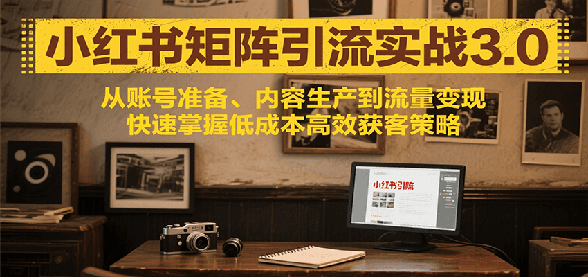 小红书矩阵引流3.0，从账号准备、内容生产到流量变现，快速掌握低成本高效获客策略-千帆网赚