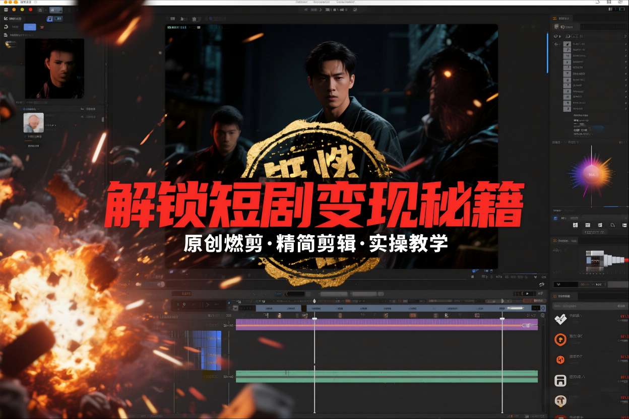 短剧拉新之原创燃剪精简剪辑实操课，解锁短剧变现秘籍-千帆网赚