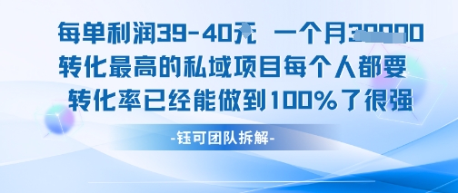 每单利润40一个月7k+转化最高的私域项目，每个人都要的产品转化率已经能做到100%-千帆网赚