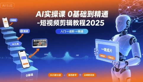 AI实操课0基础到精通-短视频剪辑教程2025-千帆网赚