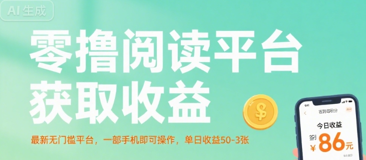 零撸阅读平台获取收益，最新无门槛平台，一部手机即可操作，单日收益50-3张【揭秘】-千帆网赚