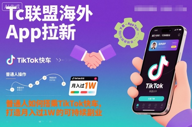 Tc联盟海外App拉新：普通人如何搭乘TikTok快车，打造月入过1W的可持续副业-千帆网赚