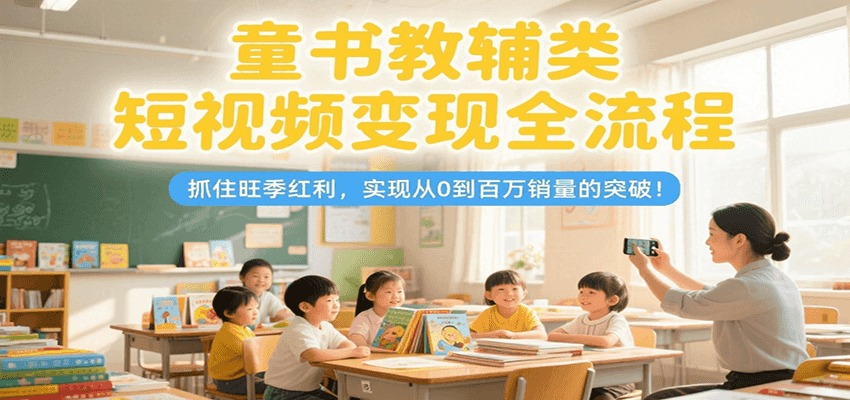 童书教辅类短视频变现全流程，抓住旺季红利，实现从0到百万销量的突破！-千帆网赚