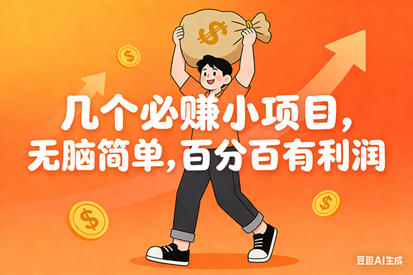 （16918期）几个必赚小项目，无脑简单，百分百有利润，副业首选，日入200+-千帆网赚