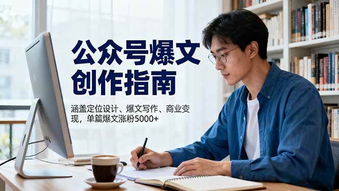 （16380期）公众号爆文创作指南，涵盖定位设计+爆文写作+商业变现，单篇爆文涨粉5000+-千帆网赚