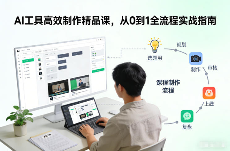 AI工具高效制作精品课，从0到1全流程实战指南-千帆网赚