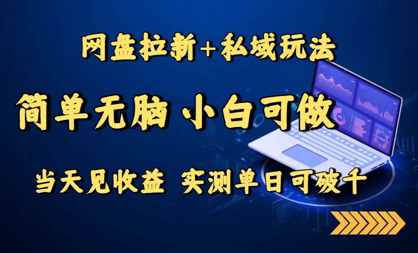 （15744期）网盘拉新+私域玩法，简单无脑，小白可做，当天见收益，实测单日可破千-千帆网赚