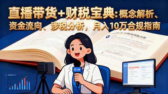 （16444期）直播带货+财税宝典：概念解析、资金流向、涉税分析，月入10万合规指南-千帆网赚