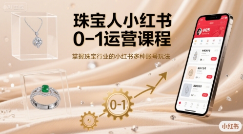 珠宝人小红书0-1运营课程，掌握珠宝行业的小红书多种账号玩法-千帆网赚