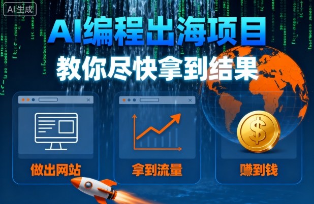 AI编程出海项目，教你尽快拿到结果-做出网站、拿到流量、賺到钱-千帆网赚