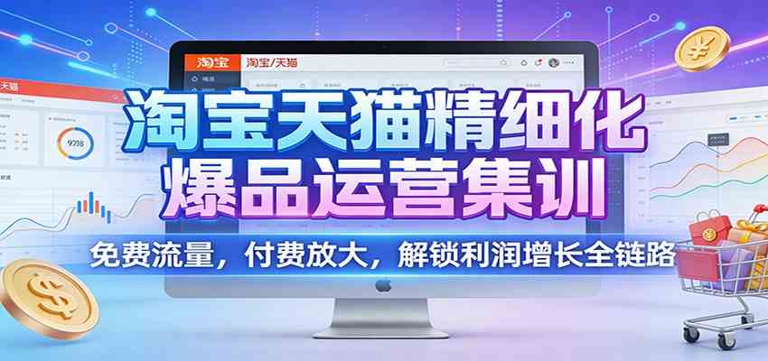 淘宝天猫精细化爆品运营集训：免费流量，付费放大，解锁利润增长全链路-千帆网赚