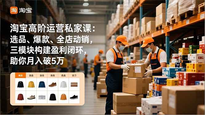 （16865期）淘宝高阶运营私家课：选品、爆款、全店动销，三模块构建盈利闭环，助你月入破5万-千帆网赚