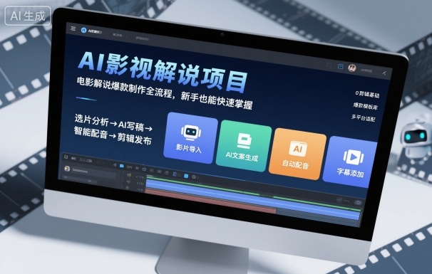 AI影视解说项目，电影解说爆款制作全流程，新手也能快速掌握-千帆网赚