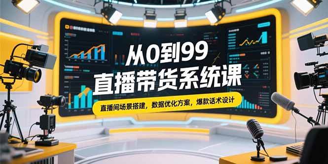 （15362期）从0到99直播带货系统课，直播间场景搭建，数据优化方案，爆款话术设计-千帆网赚