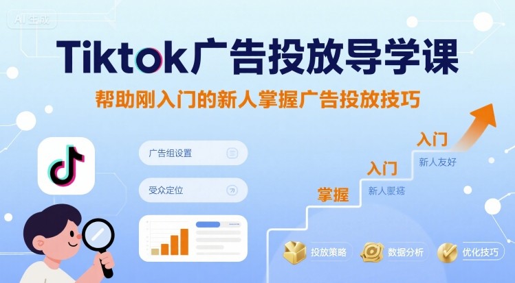 Tiktok广告投放导学课，帮助刚入门的新人掌握广告投放技巧-千帆网赚